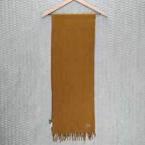 Lacoste Olive Green 100% Wool Scarf-Preppy-Classic-64"